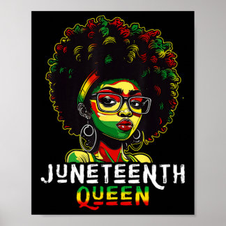 Juneteenth Black Melanin Queen Natural Afro Hair W Poster