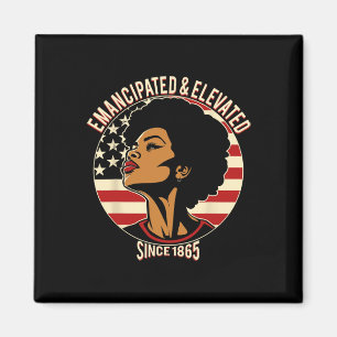 Juneteenth Black Pride American Flag Emancipated A Magnet