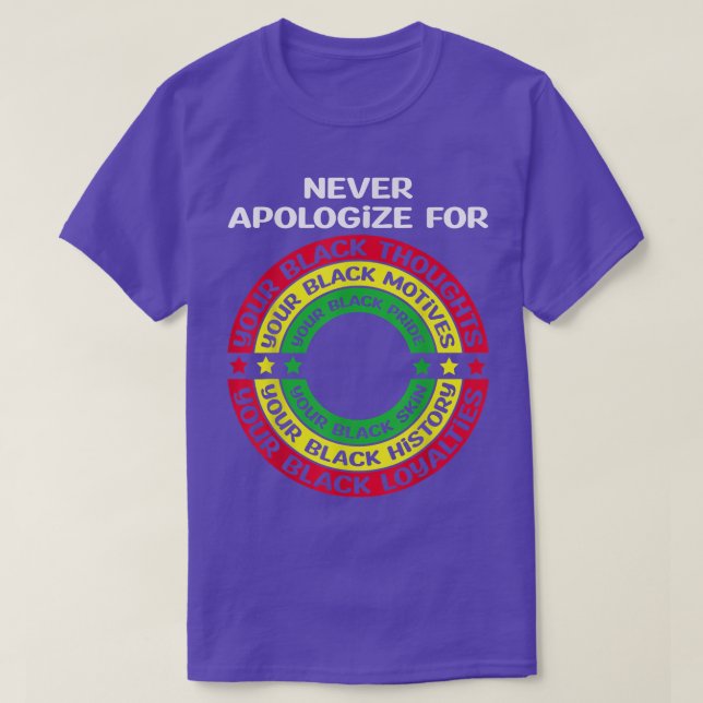 Juneteenth Black Pride Never Apologize For Your Bl T-Shirt (Design Front)