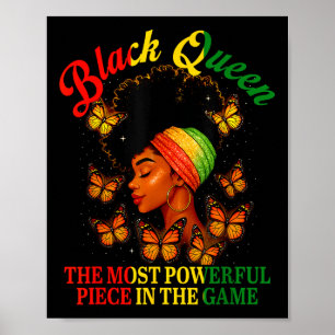 Juneteenth Black Queen Chess Powerful Piece In The Poster