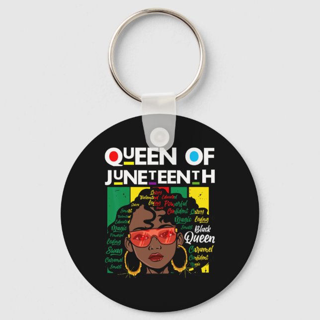 Juneteenth Black Queen Melanin Girl Magic Sista Wo Keychain (Front)