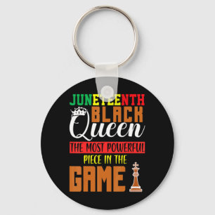 juneteenth black queen most powerful chess african keychain