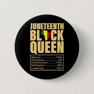 Juneteenth Black Queen Nutrition Facts Black Histo 2 Inch Round Button