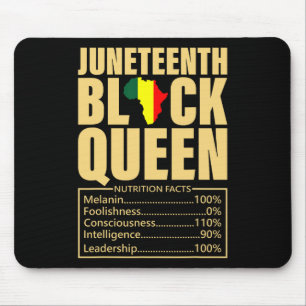 Juneteenth Black Queen Nutrition Facts Black Histo Mouse Pad