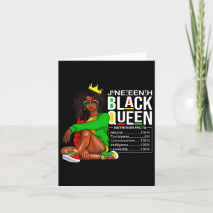 Juneteenth Black Queen Nutritional Facts 4th Of Ju Card