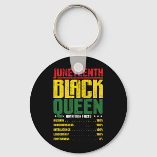 Juneteenth Black Queen Nutritional Facts Melanin W Keychain