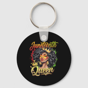 Juneteenth Black Queen Vibes Funny Juneteenth 1865 Keychain