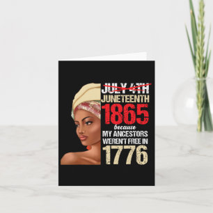 Juneteenth Black Woman 1865 Girl Independence Day  Card