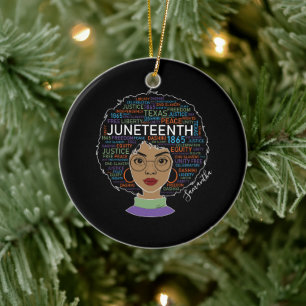 Juneteenth   Black Woman   Black Rights Ceramic Ornament