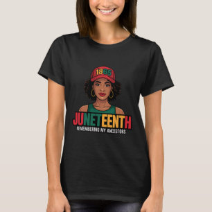 Juneteenth Black Women Melanin Queen Since 1865 Fr T-Shirt