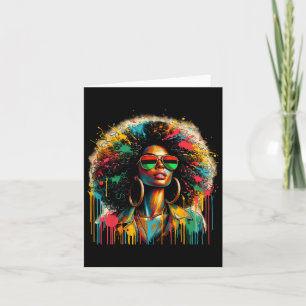 Juneteenth Black Womens Queen Afro African Melanin Card