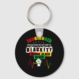 Juneteenth Blackity African America Black History Keychain