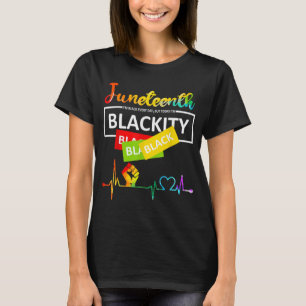 Juneteenth Blackity Heartbeat Black History Africa T-Shirt
