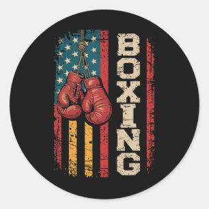 Juneteenth Boxing American Flag Usa June 19th Sinc Classic Round Sticker