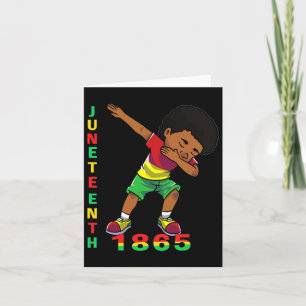 Juneteenth Boys Kids 1865 Dabbing Black African Am Card