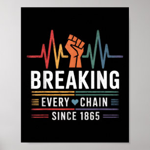 Juneteenth Breaking Every Chain Since 1865 Freedom Poster