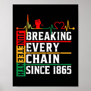 Juneteenth Breaking Every Chain Since 1865 Freedom Poster