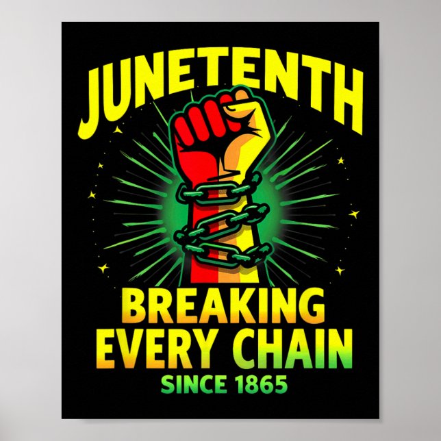 Juneteenth Breaking Every Chain Since 1865 Freeish Poster (Front)