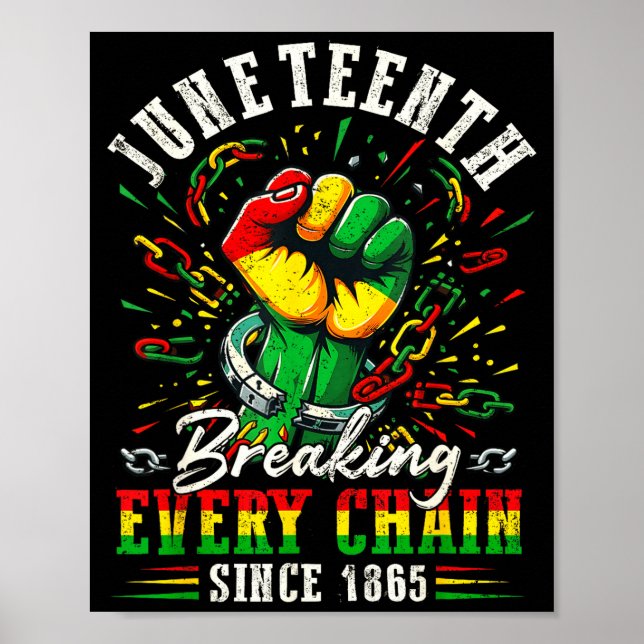 Juneteenth breaking every chain since 1865 men poster (Front)