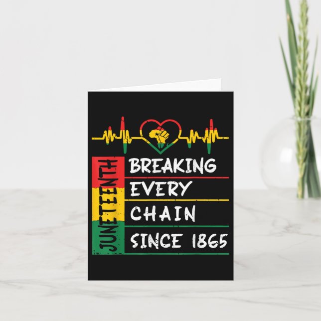 Juneteenth Breaking Every Chain Since 1865 Men Wom Card (Front)