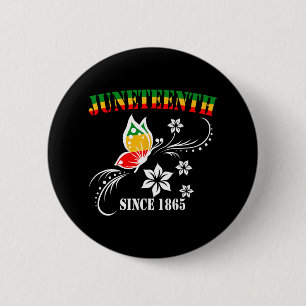 Juneteenth Butterfly Flag Celebrate Black Freedom 2 Inch Round Button