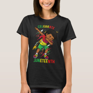 Juneteenth Celebrate 1865 King Dabbing Black Afric T-Shirt
