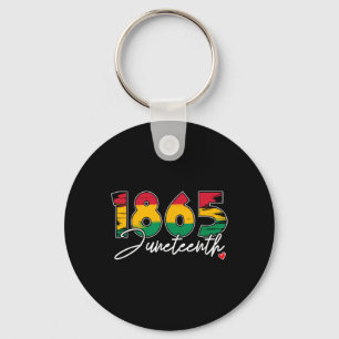 Juneteenth Celebrate Black Freedom 1865 Heart Hist Keychain
