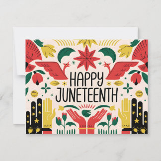 Juneteenth Celebrate Freedom Heritage symbolic art Holiday Card