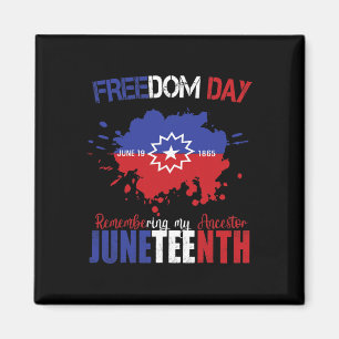 Juneteenth Celebrate Freedom Red White Blue Free B Magnet