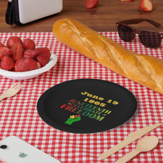 Juneteenth Celebrate Freedom Solidarity 1865 Paper Plate (Picnic)
