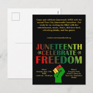 Juneteenth Celebrate Freedom Solidarity Event Holiday Postcard