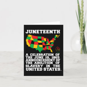 Juneteenth Celebrates Black African American Freed Card