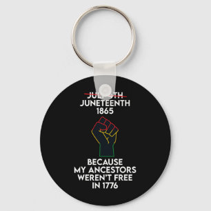 Juneteenth Celebrates Black African American Freed Keychain