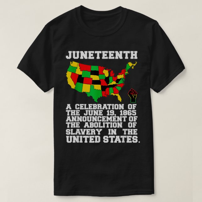 Juneteenth Celebrates Black African American Freed T-Shirt (Design Front)