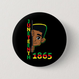 Juneteenth Celebrating 1865 Cool Brown Skin King B 2 Inch Round Button