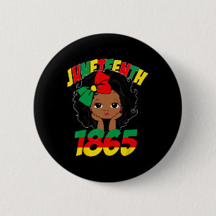 Juneteenth Celebrating 1865 Cute Black Girls Kids 2 Inch Round Button