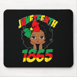 Juneteenth Celebrating 1865 Cute Black Girls Kids  Mouse Pad