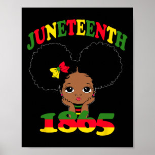 Juneteenth Celebrating 1865 Cute Black Girls Kids  Poster