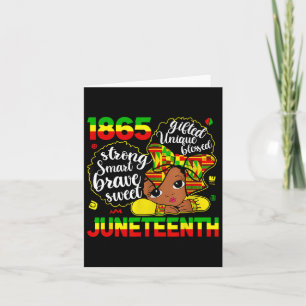 Juneteenth Celebrating 1865 Freedom Cute Black Gir Card
