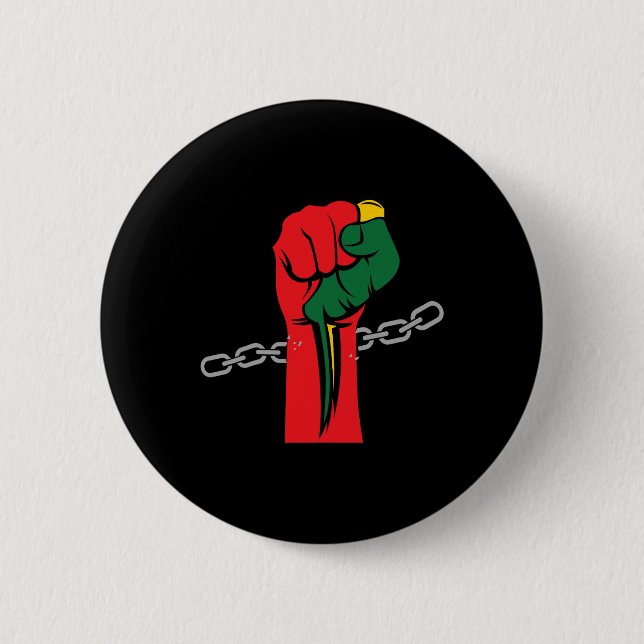 Juneteenth Celebrating 1865 Juneteenth Afro Americ 2 Inch Round Button (Front)