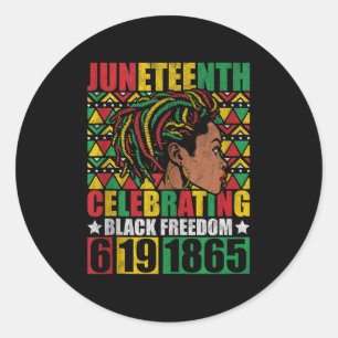 Juneteenth Celebrating Black Freedom 1865 African Classic Round Sticker