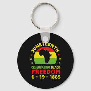 Juneteenth Celebrating Black Freedom 1865 African Keychain