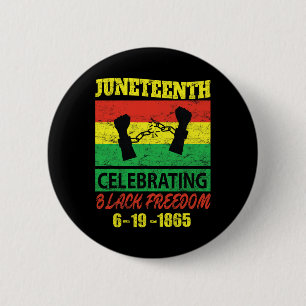 Juneteenth Celebrating Black Freedom 1865 Flag 1  2 Inch Round Button