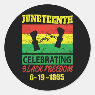 Juneteenth Celebrating Black Freedom 1865 Flag 1 Classic Round Sticker