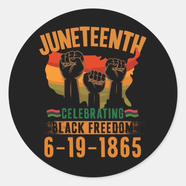 Juneteenth Celebrating Black Freedom 186 African Classic Round Sticker (Front)