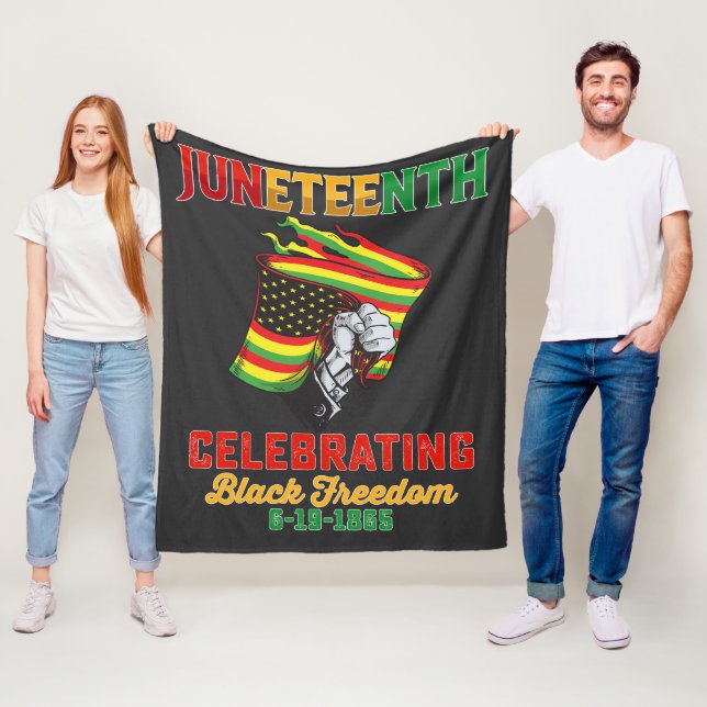 Juneteenth Celebrating Black Freedom 6 19 1865 Fleece Blanket (In Situ)