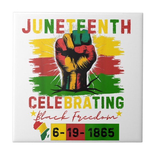 Juneteenth Celebrating Black Freedom Black History Tile (Front)