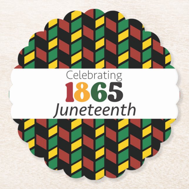 Juneteenth Celebrating Since 1865 Black History  Paper Coaster (Front)