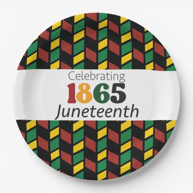 Juneteenth Celebrating Since 1865 Black History  Paper Plate (Front)