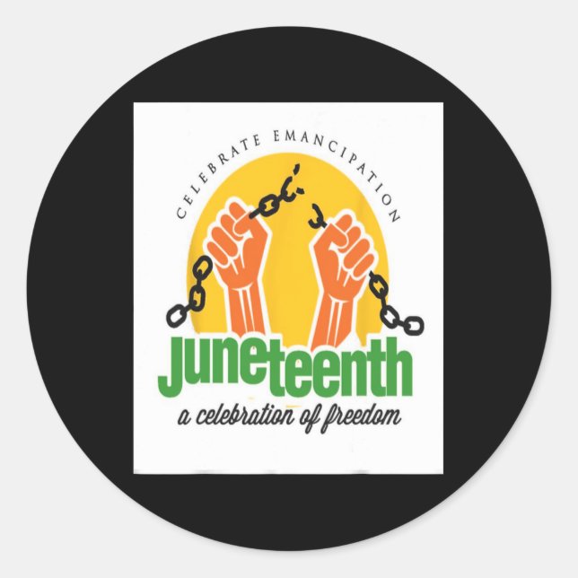 Juneteenth  classic round sticker (Front)